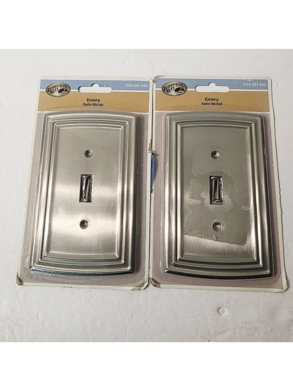 2 Vtg Hampton Bay Emery Satin Nickel 1 Toggle Wall Plate 100 309 1833